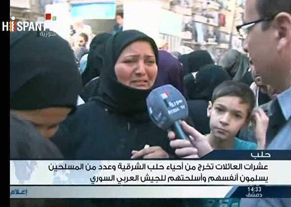 [Video] Befriade civila i Aleppo, Syrien: ”Vi har lidit mycket tack vare dessa ”terroristhundar”