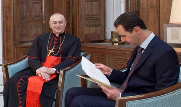 Påven uttrycker i ett budskap till president Bashar al Assad sin djupa solidaritet med Syrien och dess folk