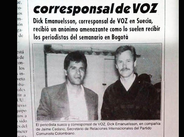 Colombia: DAS-G3 utilizó su registro sobre el reportero sueco Dick Emanuelsson con lo cual quería negociar
