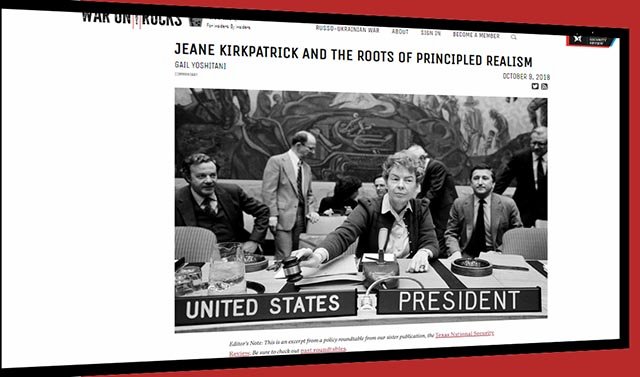 USA: Jeane Kirkpatrick ”den sadistiska chefen för Reagan-administrationen”  ·