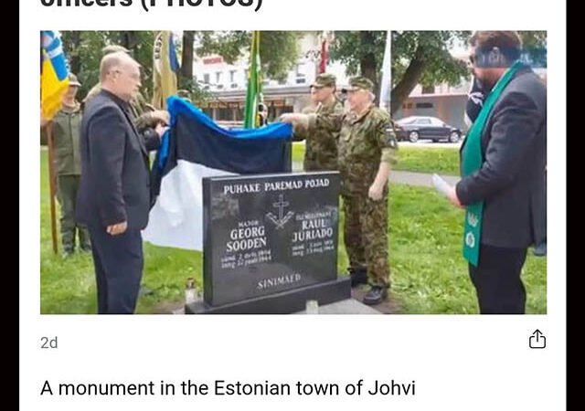 Estland reser monument över estniska SS-officerare!