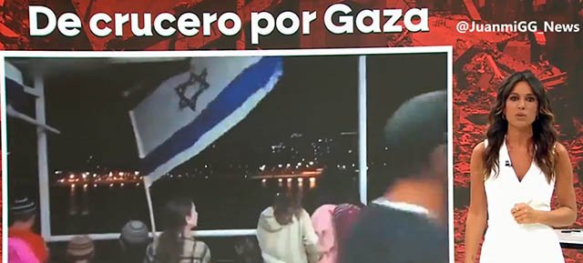 Sio-Nazi-bosättare njuter av blodbadet av palestinier som beskådas från en kryssning framför Gaza!!!