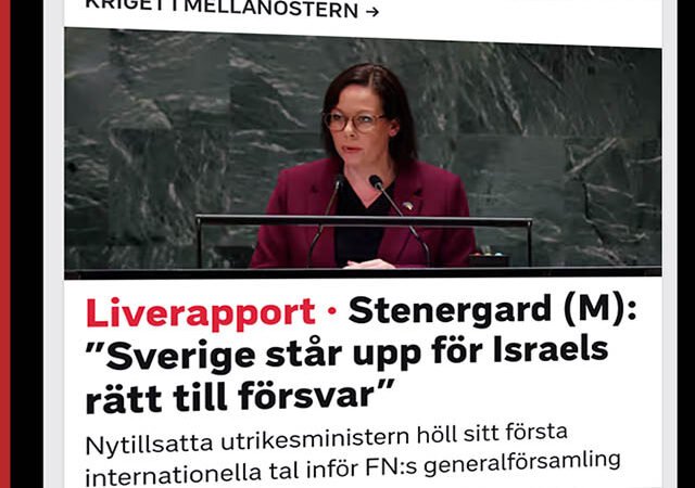 ”NÄR GAZA DÖR” av det sionistiska folkmordet uttalar Sveriges utrikesminister (m) sitt stöd för Bödeln!