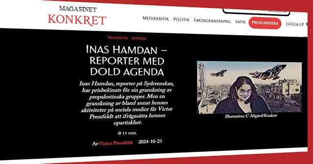 Den påstådda ”antisemit-journalisten” på Sydsvenskan med ”dold agenda”