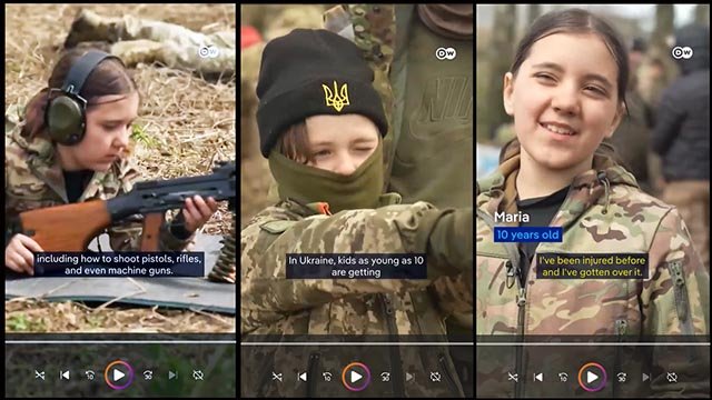 Video; I Ukraina börjar de träna barn för krig så unga som 10 år!