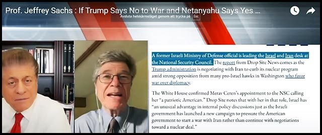 Jeffrey Sachs (US): ”Våra politiker har sålt sig till den israeliska lobbyn”!
