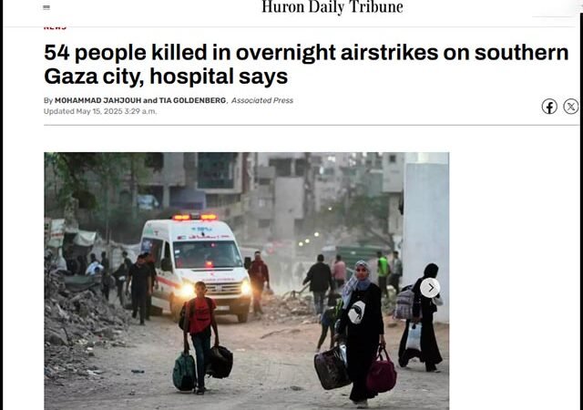 Israeliskt bombflyg dödar 54 personer i nattens anfall mot södra Gaza, tio (10) dagar innan ”GALAN FÖR GAZAS BARN”!