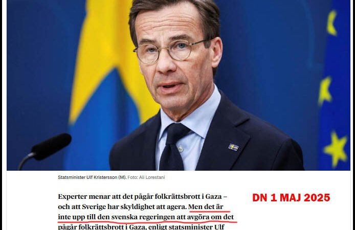 Ulf Kristersson: Folkmordet i Gaza ” är en juridisk bedömning”, inte regeringens politiska uppgift!