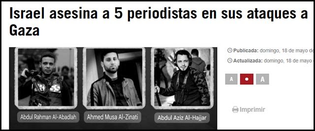 Sju dagar innan ”Gala för Gazas barn” och ytterligare fem palestinska journalister mördade av Israel!