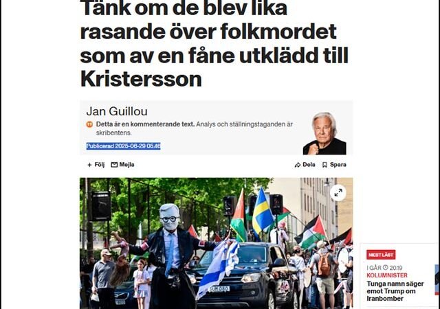 Jan Guillous arroganta hån mot Palestina
