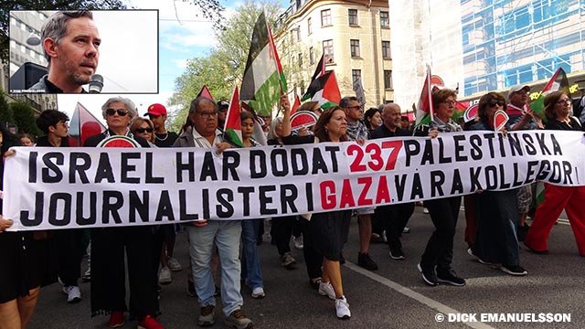 Gaza: Aftonbladets Erik Rosén på Odenplan: ”Ni och vi är en röst som hörs”