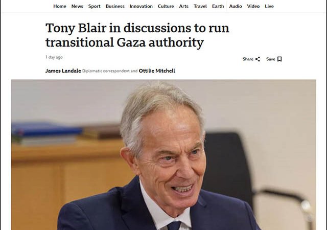 Tony Blair kolonialguvernör över Gazaenklaven?