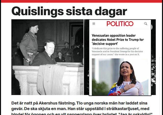 ¡El Consejo Noruego de Paz NO organizará una procesión de antorchas para la versión venezolana del vendepatria nazi Vidkun Quisling!