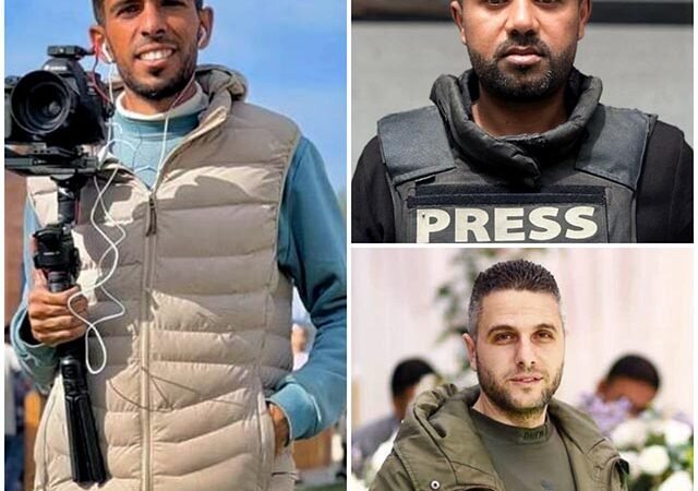 Tre palestinska journalister mördade av Israel