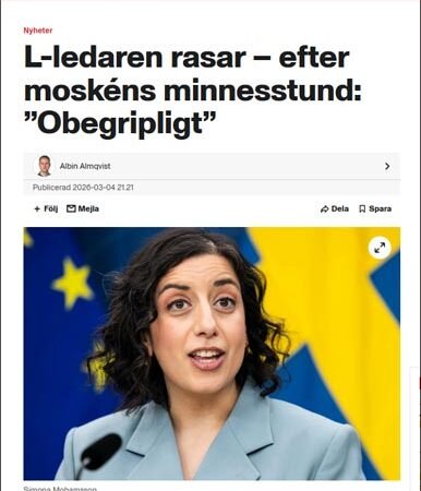 Hetsen mot Järfällamoskén och en Simona Mohamsson (L) som förvandlar offret till bödel