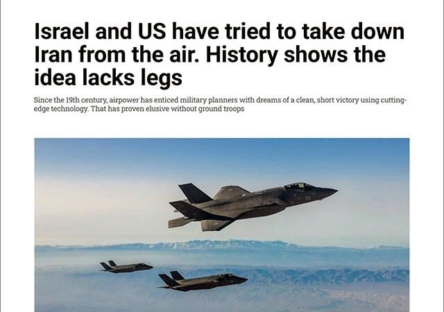 Times of Israel: Du kan bara inta och ockupera ett land på marken, inte från luften
