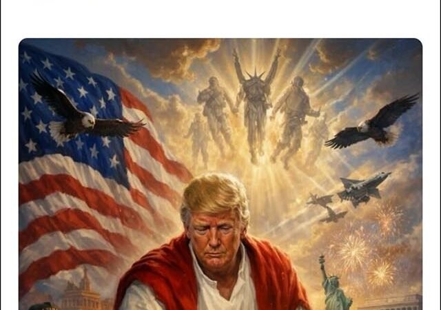 ‘Jesus Trumps’ klavertramp förstärker ytterligare bilden av en mentalsjuk president